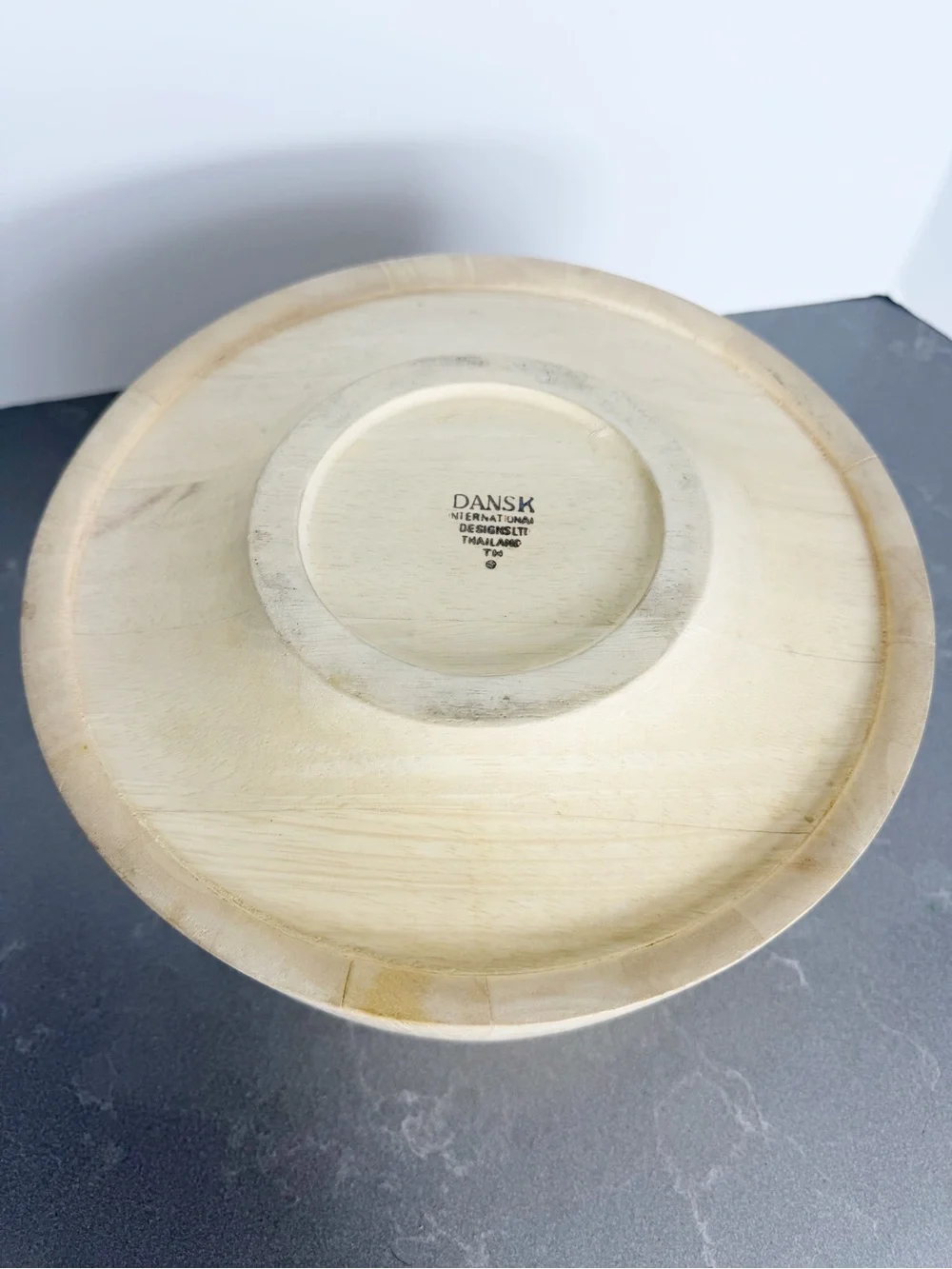 Vintage Dansk blonde wood lidded ice bucket with liner